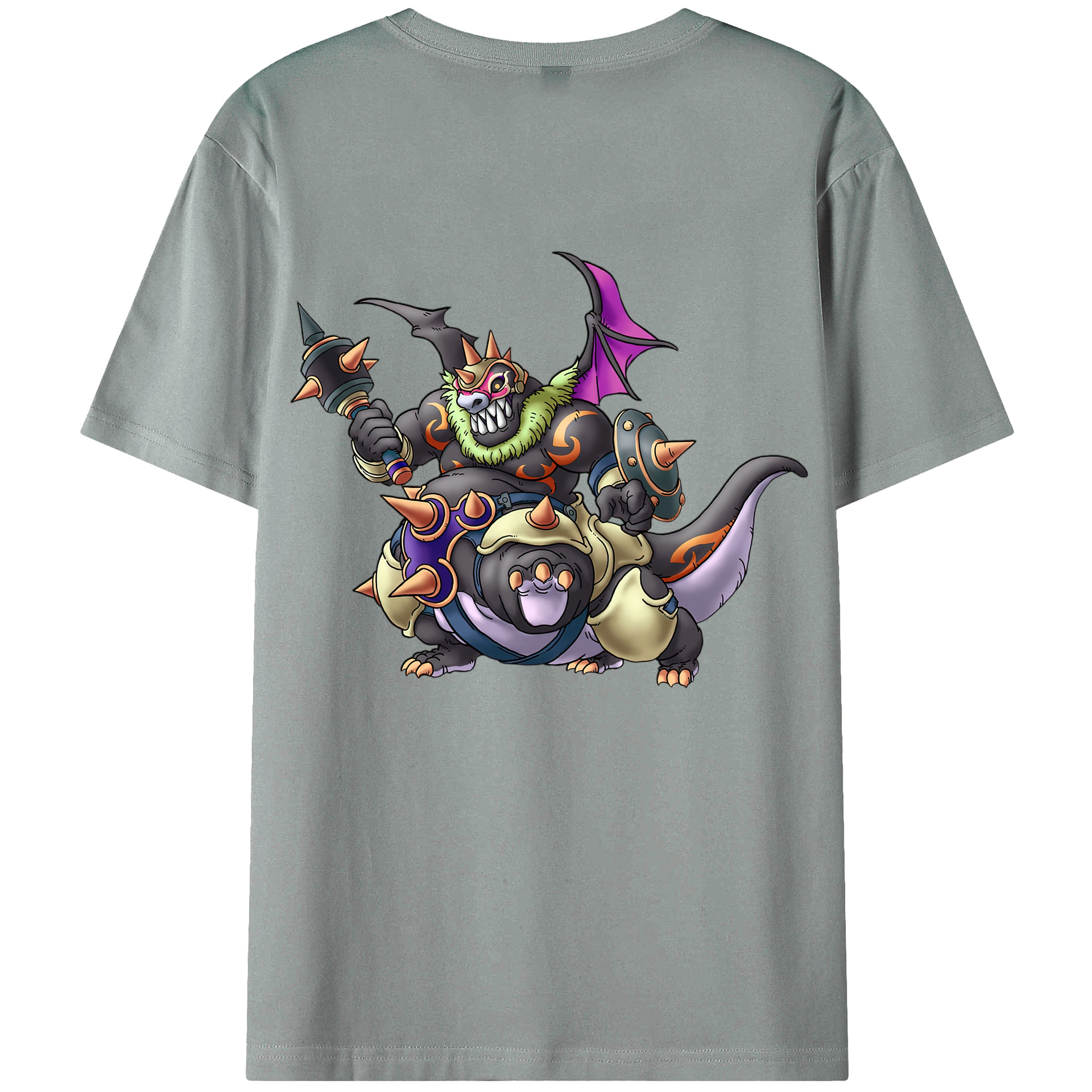 （画像用） ドラゴンクエスト Doragon Kuesuto Dragon Quest 綿100％ メンズ半袖Tシャツ（バックプリント） 通気性
